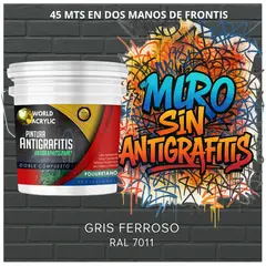 EPOXY - PINTURA PU ANTIGRAFITIS - ULTRA PROTECTOR - TINETA 10L GRIS FERROSO