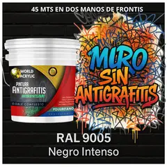 EPOXY - PINTURA PU ANTIGRAFITIS - ULTRA PROTECTOR - TINETA 10L NEGRO INTENSO