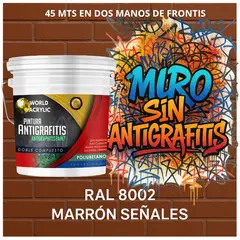 EPOXY - PINTURA PU ANTIGRAFITIS - ULTRA PROTECTOR - TINETA 10L MARRÓN SEÑALES