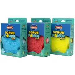 VIRUTEX - Esponja Scrub Power Dual 1 Unidad - Azul