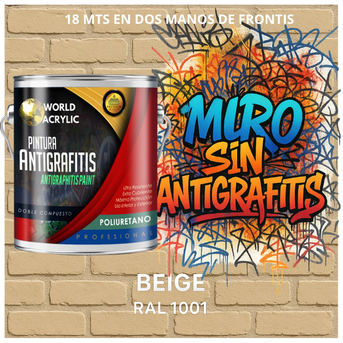 EPOXY - PINTURA PU ANTIGRAFITIS - ULTRA PROTECTOR - GALÓN BEIGE