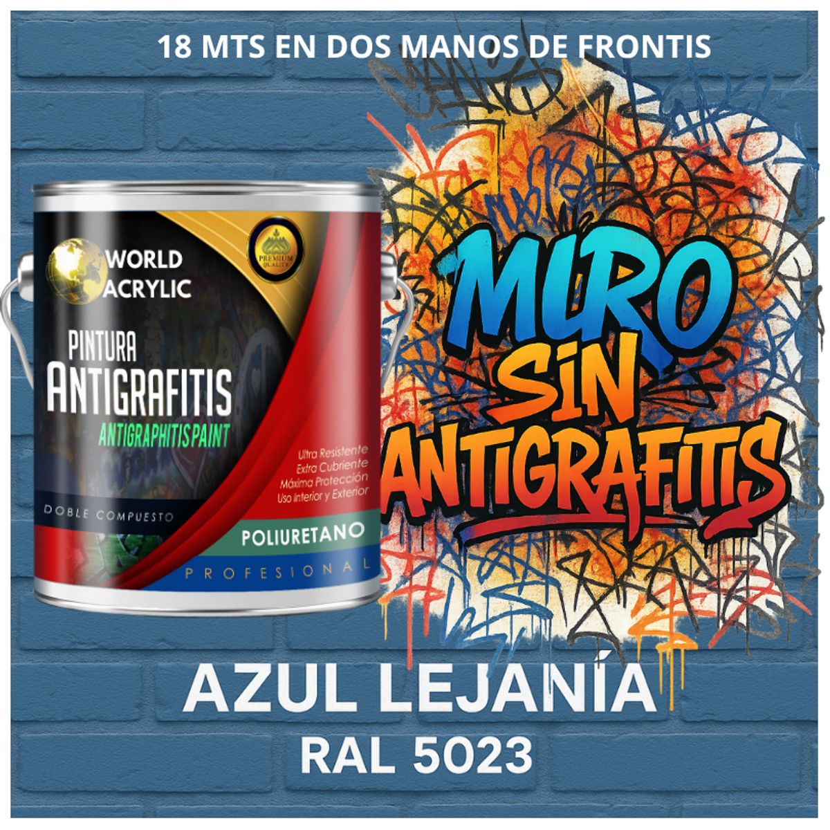 EPOXY - PINTURA PU ANTIGRAFITIS - ULTRA PROTECTOR - GALÓN AZUL LEJANÍA