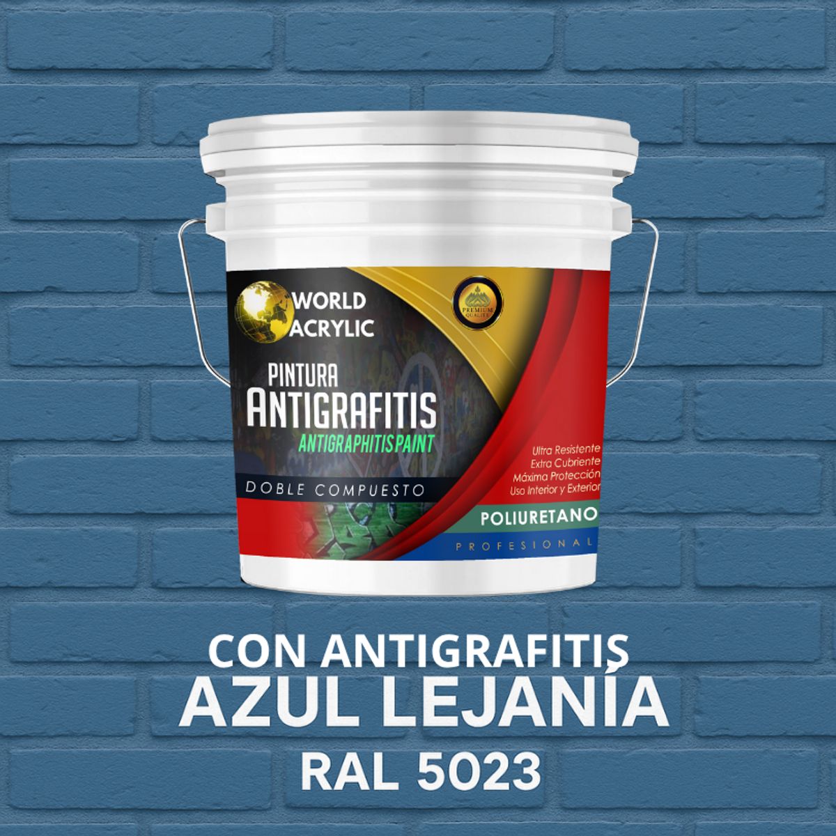 EPOXY - PINTURA PU ANTIGRAFITIS - ULTRA PROTECTOR - GALÓN AZUL LEJANÍA