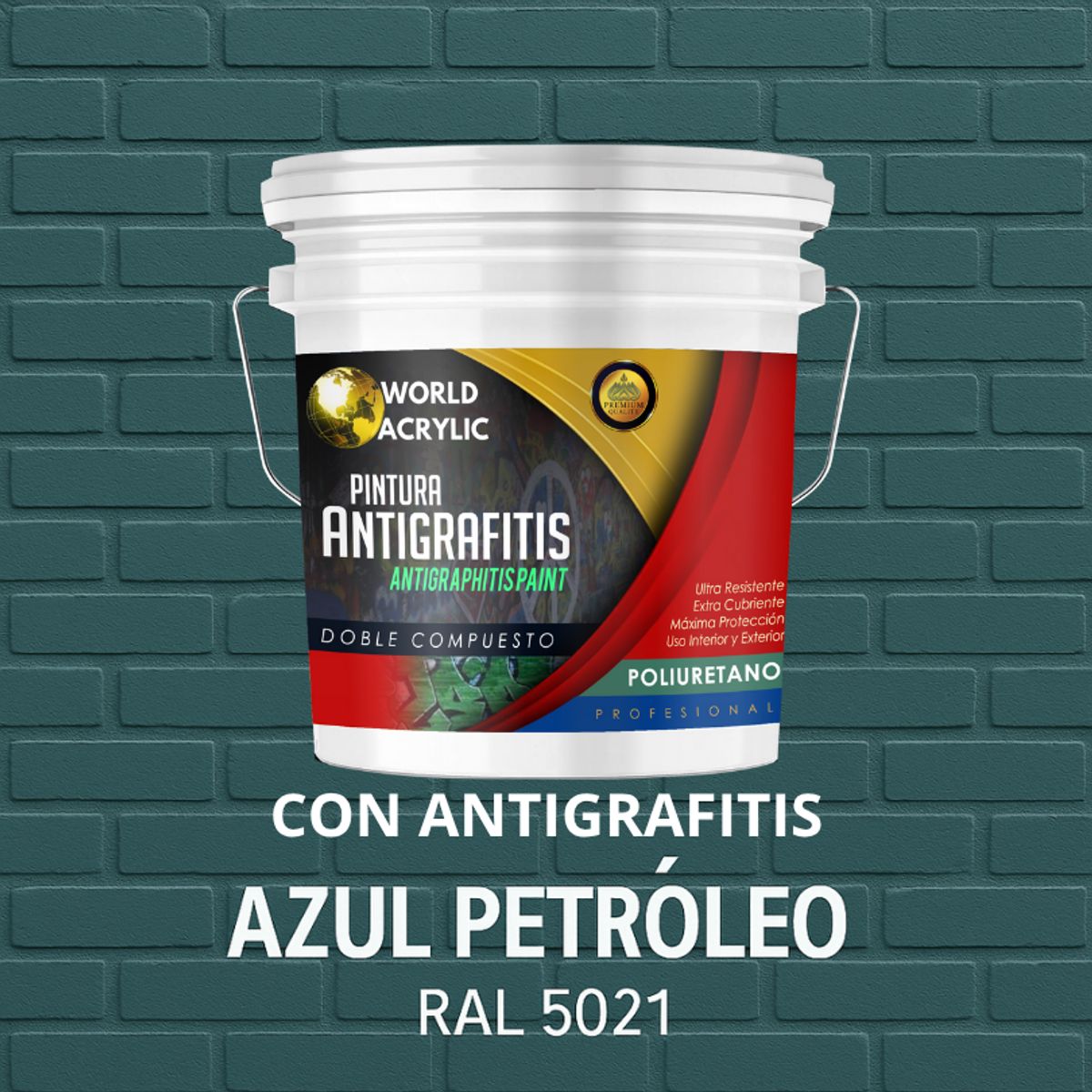 EPOXY - PINTURA PU ANTIGRAFITIS - ULTRA PROTECTOR - GALÓN AZUL PETRÓLEO