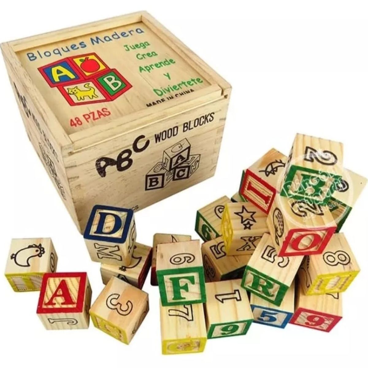 GENERICO - Cubo De Madera 27 Piezas Juguete Didáctico