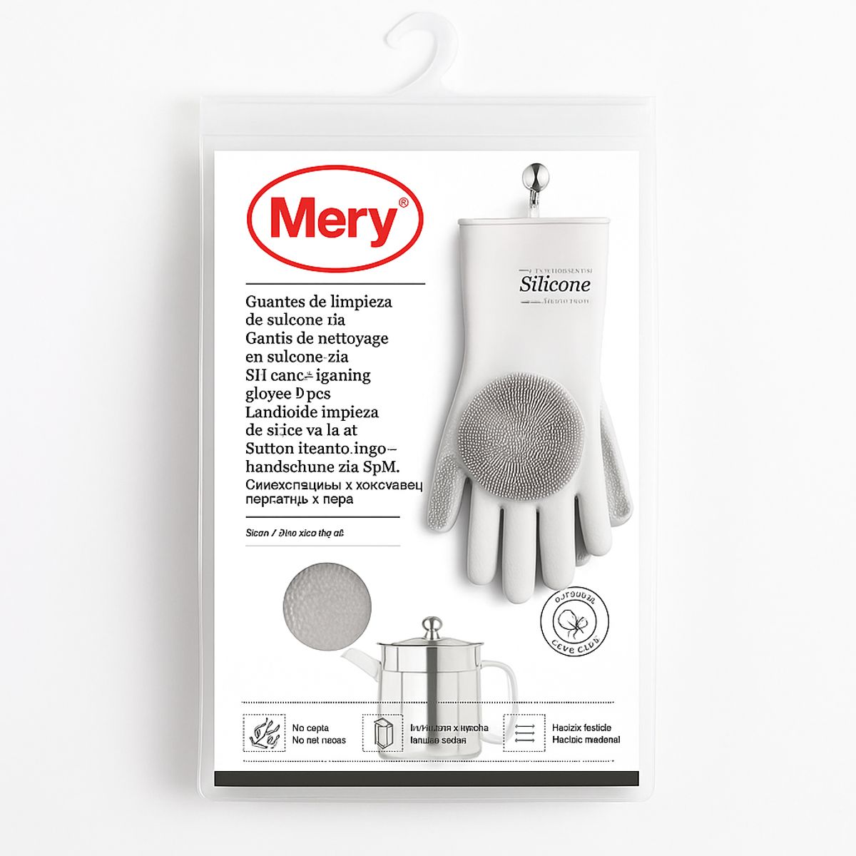 MERY - Guantes de limpieza de Silicona Mery  Protección confort y agarre antideslizante