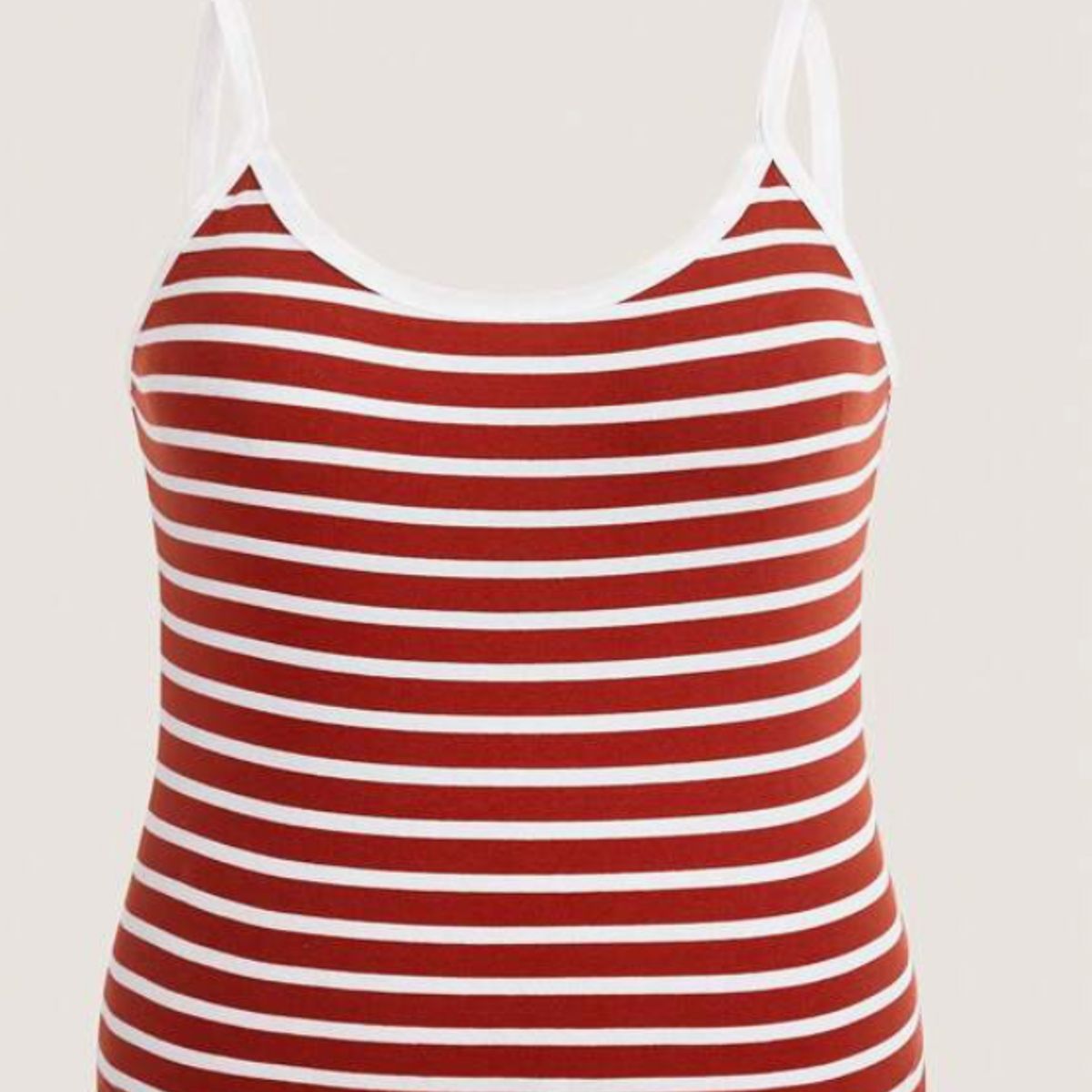 KIRAMA CLOTHING STORE - Top a rayas rojo y blanco con tirantes finos y ribete en contraste