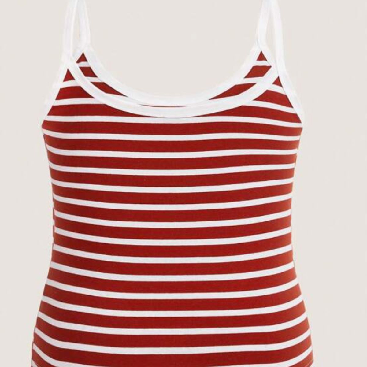 KIRAMA CLOTHING STORE - Top a rayas rojo y blanco con tirantes finos y ribete en contraste