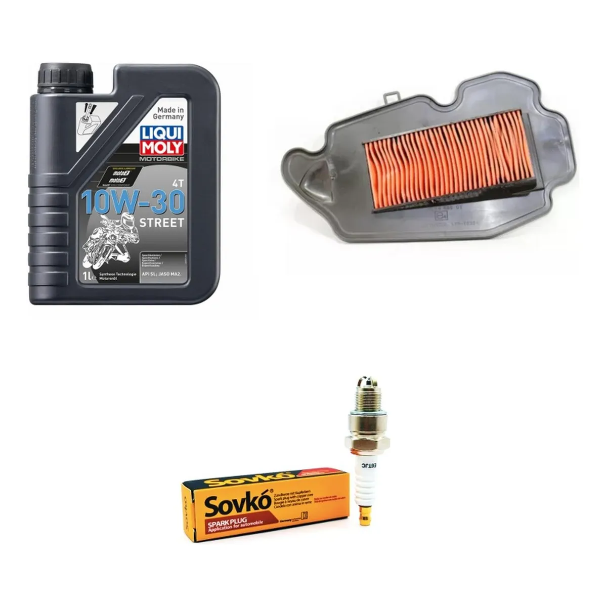 GENERICO - Kit Mantencion Honda New Elite Fi 125 Aire + Bujia + Aceite
