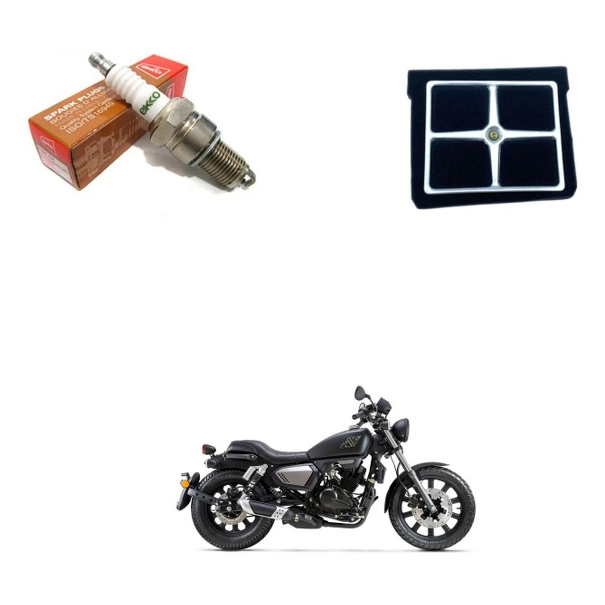 GENERICO - Kit Mantencion Keeway K-light 202 / Filtro Original + Bujia