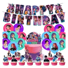 GENERICO - Kit Cumpleaños Huntrix Guerreras Kpop Saja Boys Cotillón