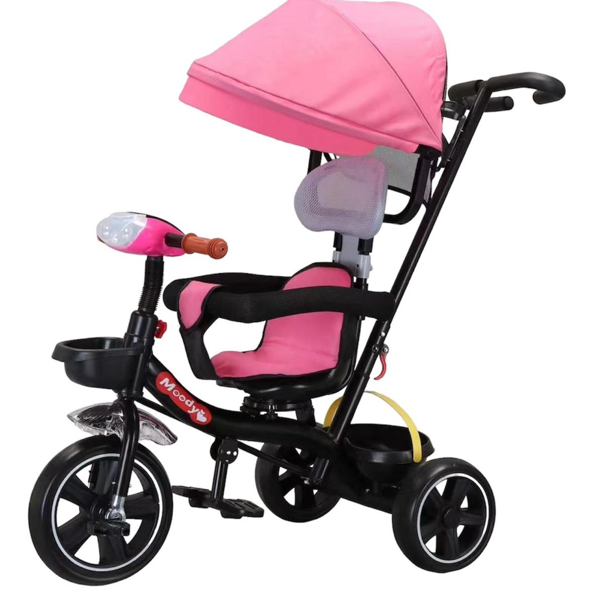 U BUY - Triciclo para niños y bebés con sombrilla y pedales Rosa