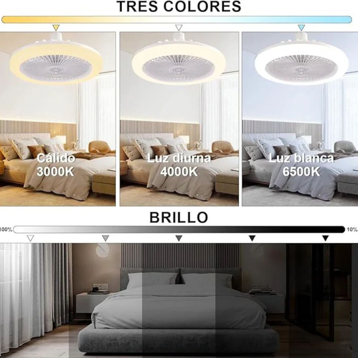 MOVI - Ventilador de Techo Moderno con Luz LED y Control Remoto