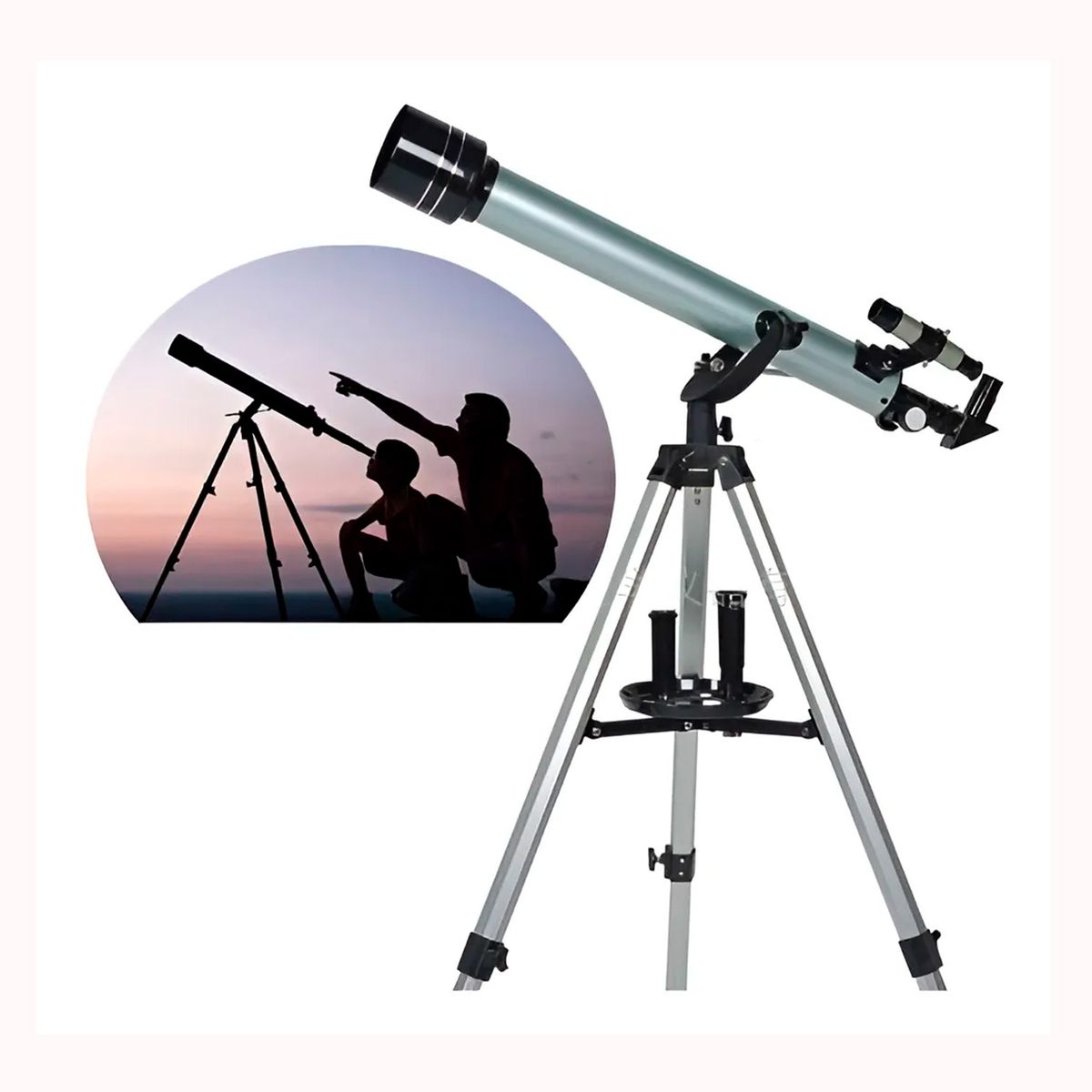 GENERICO - Telescopio astronómico profesional F70060 educativo ultra HD color gris
