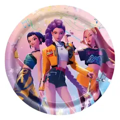 GENERICO - Platos Huntrix Guerreras Kpop Demon 18cm Pack 10 Cumpleaños