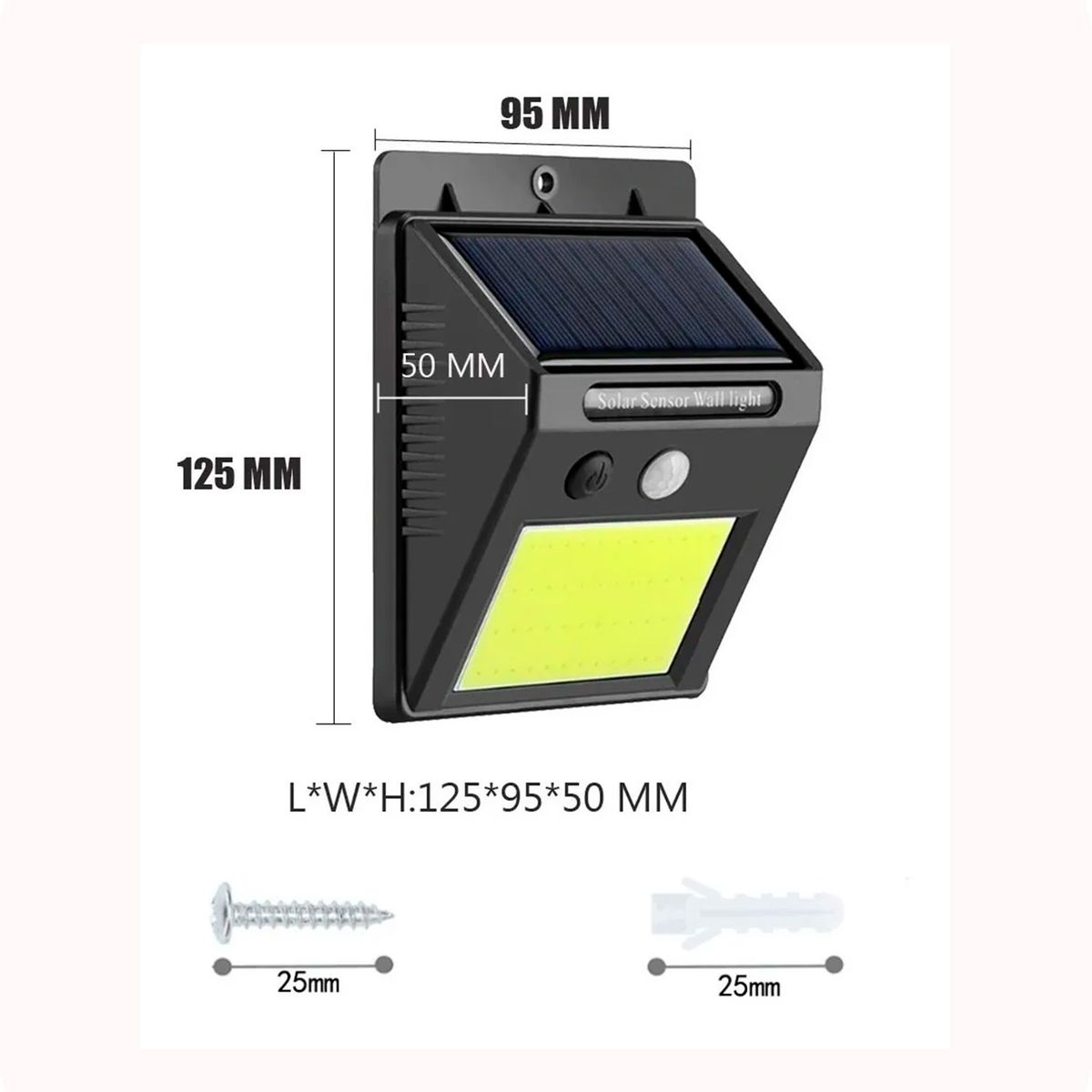 GENERICO - Set de 5 focos led solar con sensor de movimiento exterior de Luz Blanca