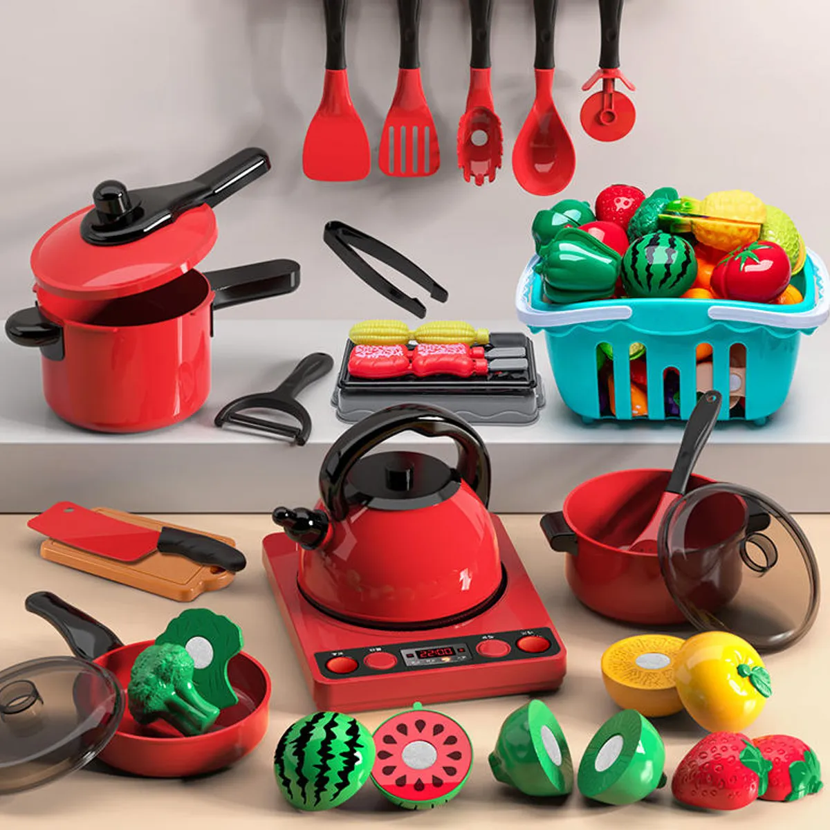 KINDA NICE - 102piezas Juego De Juguetes De Cocina Para Niños Pequeños