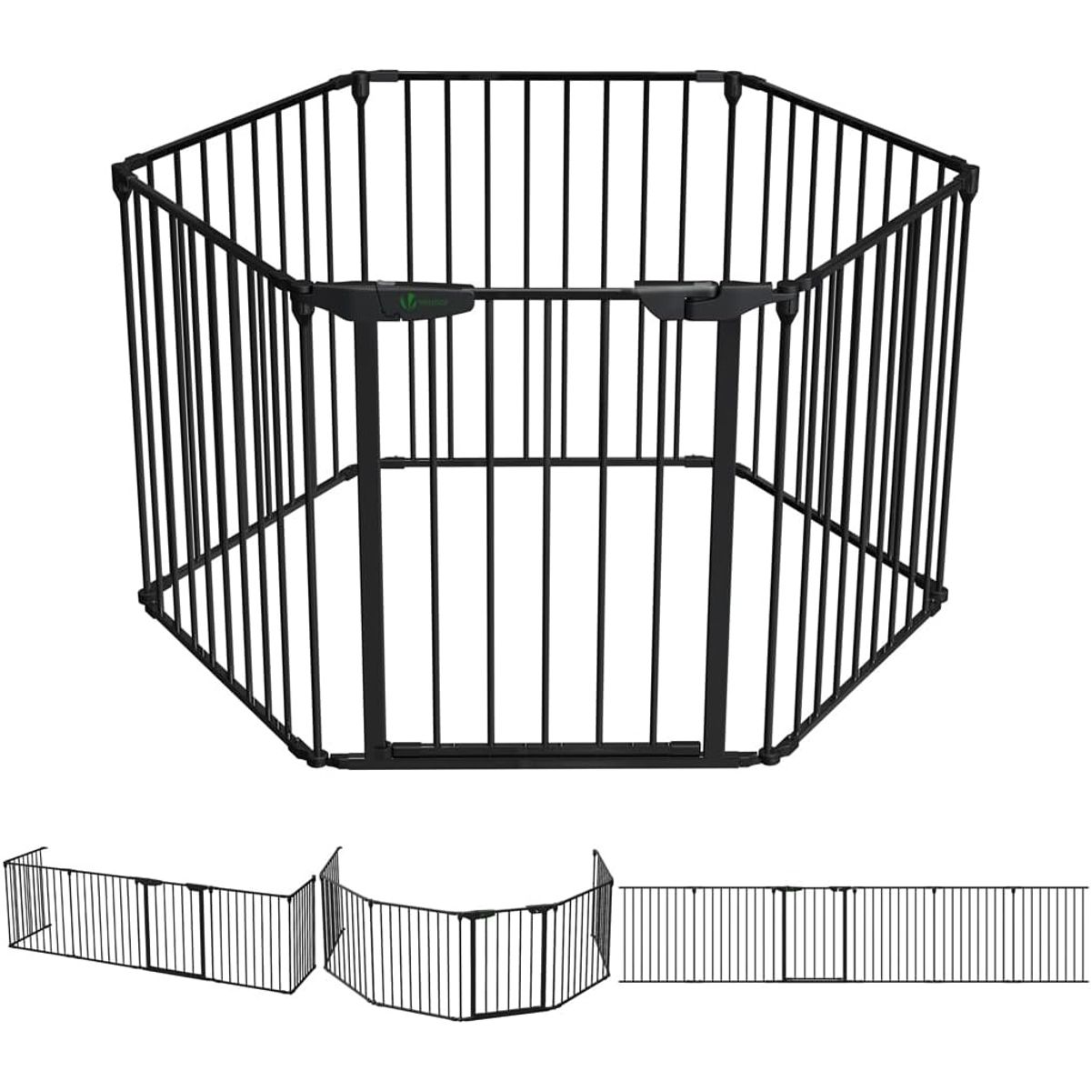 KUANGYE - Barrera Seguridad 6 Paneles Para Bebés,Rejilla Protección de Metal para Chimenea Puertas Escaleras