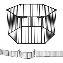 KUANGYE - Barrera Seguridad 6 Paneles Para Bebés,Rejilla Protección de Metal para Chimenea Puertas Escaleras