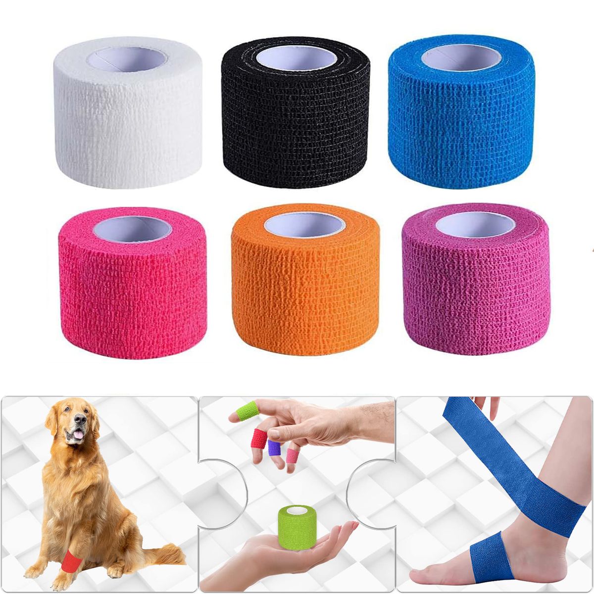 GENERICO - Vendaje Deportivo Autoadheribl 6 pcs para los Dedos 5x450cm