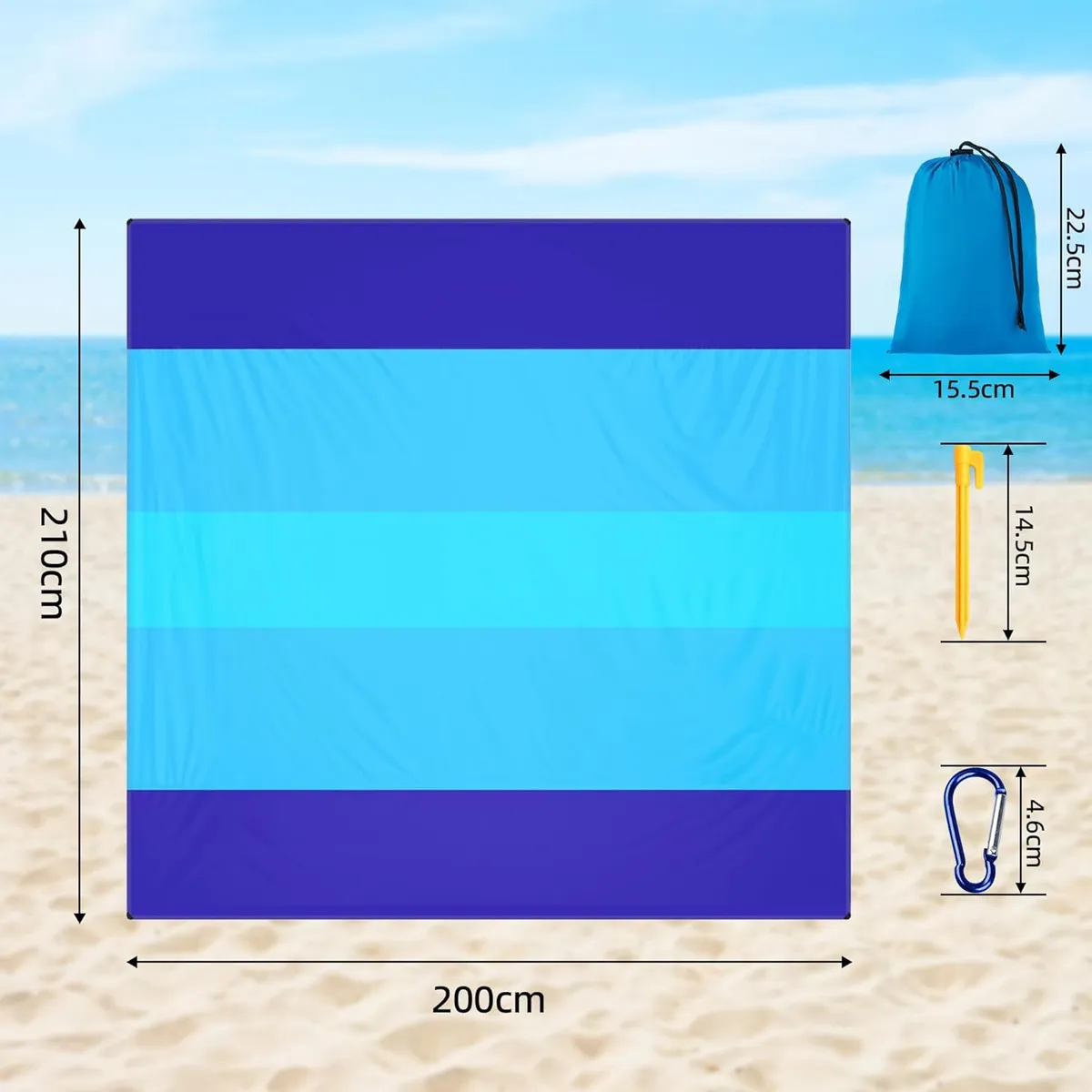 GENERICO - Esterilla Grande Para Playa Sin Arena De Playa 210×200cm
