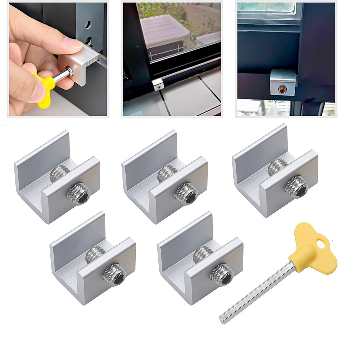 GENERICO - 5 Cerraduras Deslizantes Para Ventanas Proteger La Seguridad