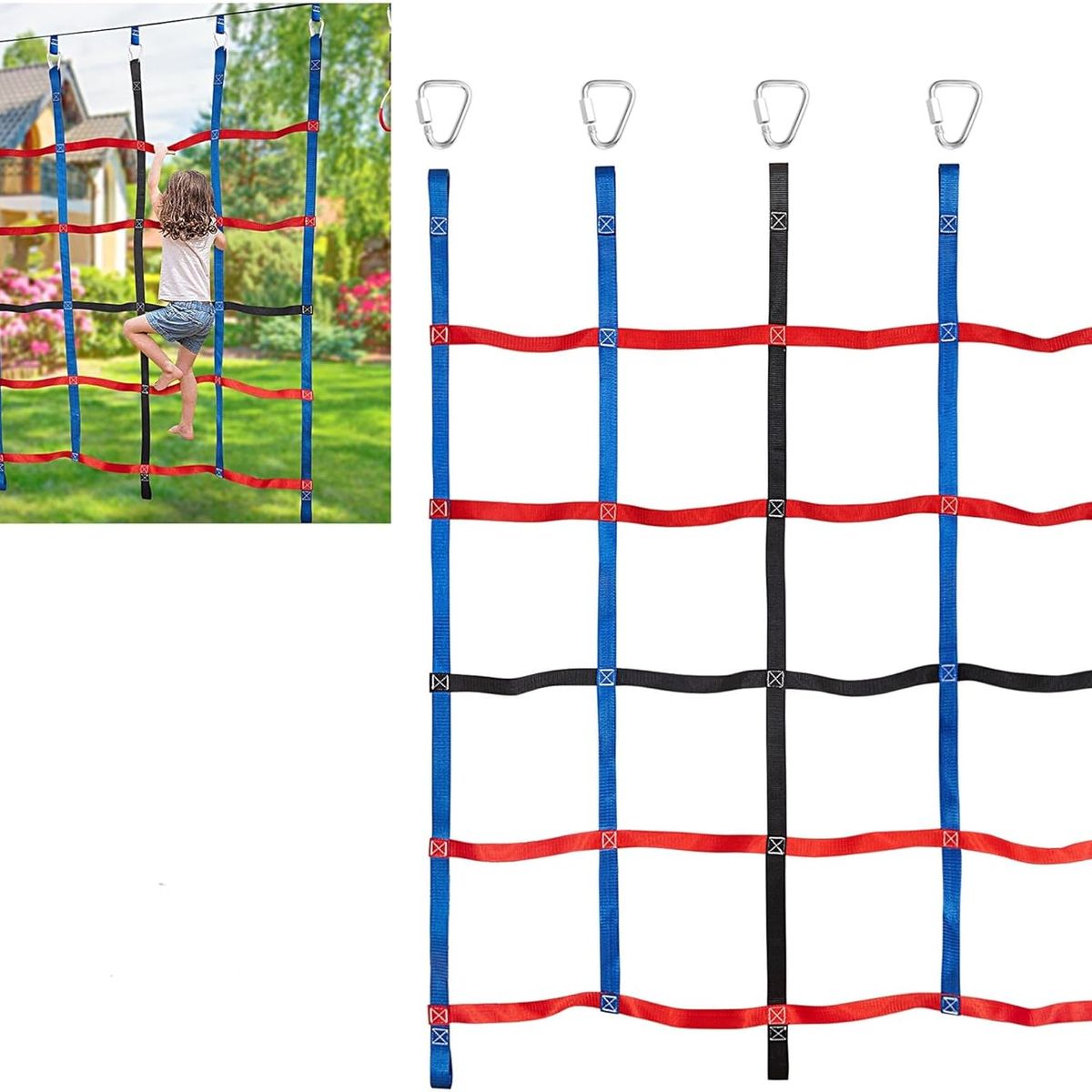 GENERICO - 185x148cm Red De Escalada Para Niños Al Aire Regalos De Navidad