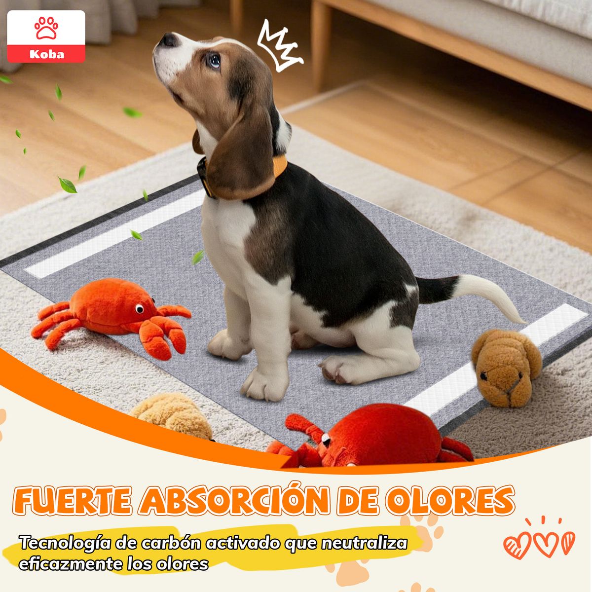 KOBA - 150 Pañales Para Perro Sabanillas Entrenamiento De Carbón 45x60cm