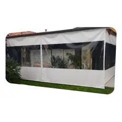 KUANGYE - Cierre Terraza Panorámico Cortina Pvc Blanca 300CMx220Cm