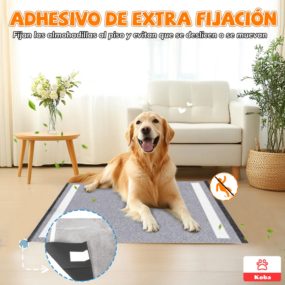 KOBA - 40 Pañales Para Perro Sabanillas Entrenamiento De Carbón Talla L 60x60cm