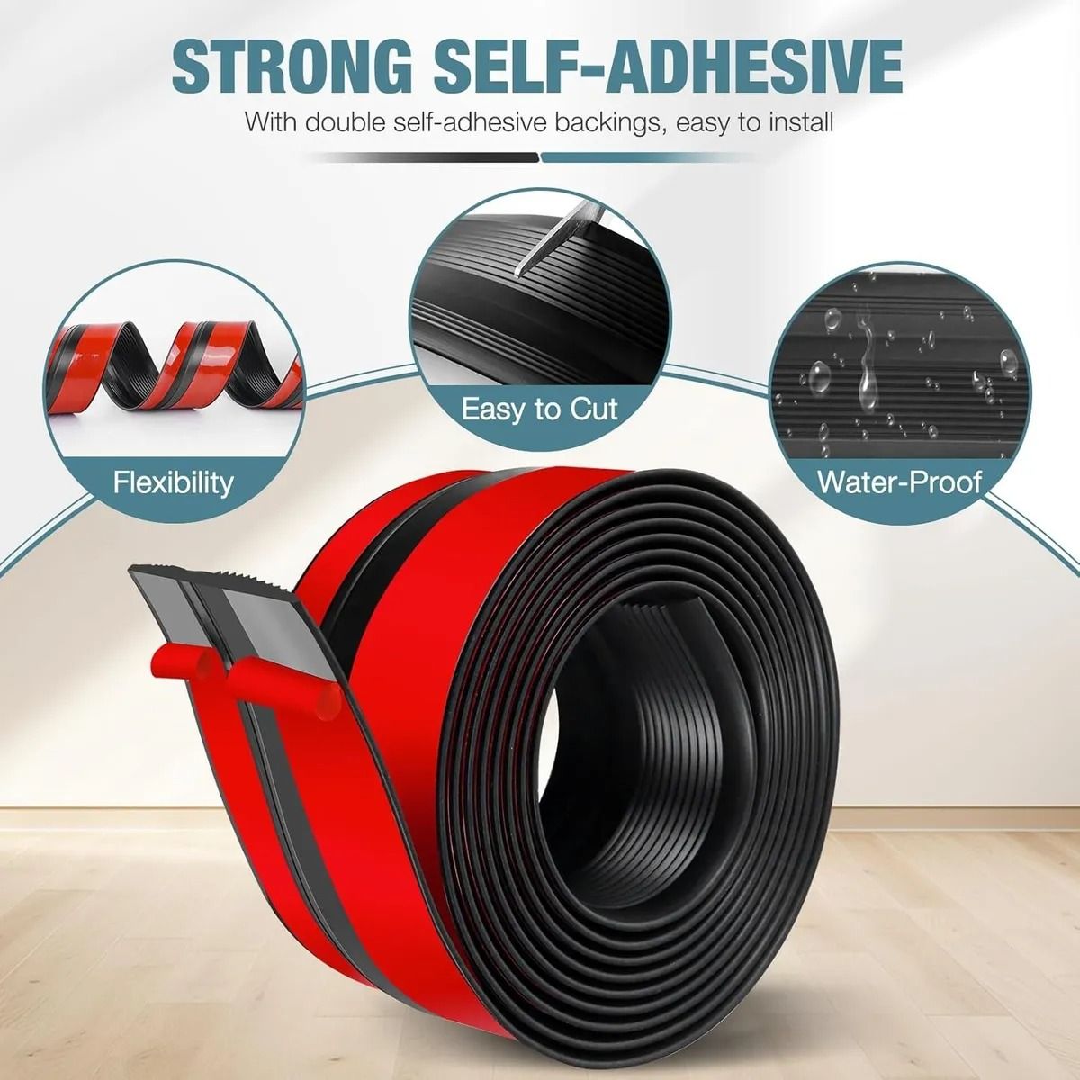 GENERICO - Tiras Antideslizantes De Goma 5cm×3m Para Escaleras Negro