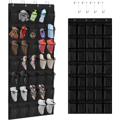 EINICIO - 35 Bolsillos Grandes Sobre La Puerta Zapatero Para Puerta-Negro