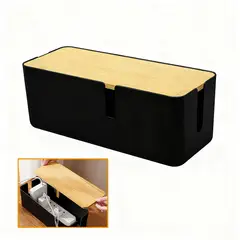 EINICIO - Caja De Almacenamiento De Cables Para Escritorios Hogar-Negro
