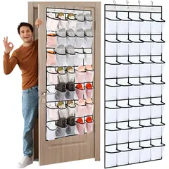 EINICIO - 35 Bolsillos Grandes Sobre La Puerta Zapatero Para Puerta-Blanco