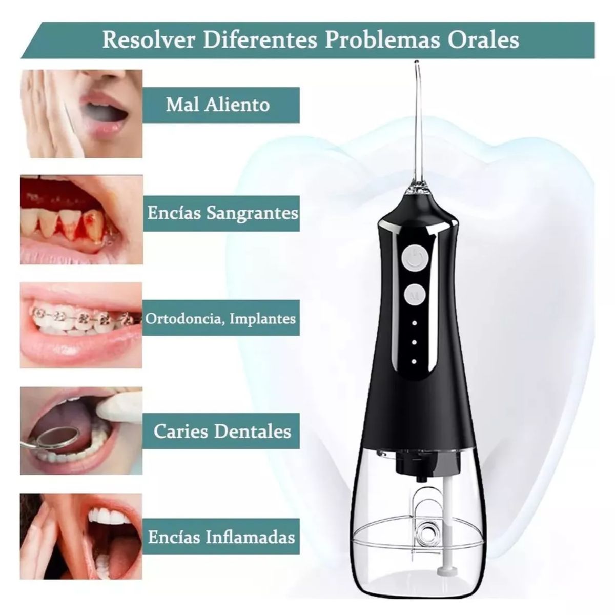 KINDA NICE - Irrigador Limpiador De Dientes Portátil Recargablle Flosser