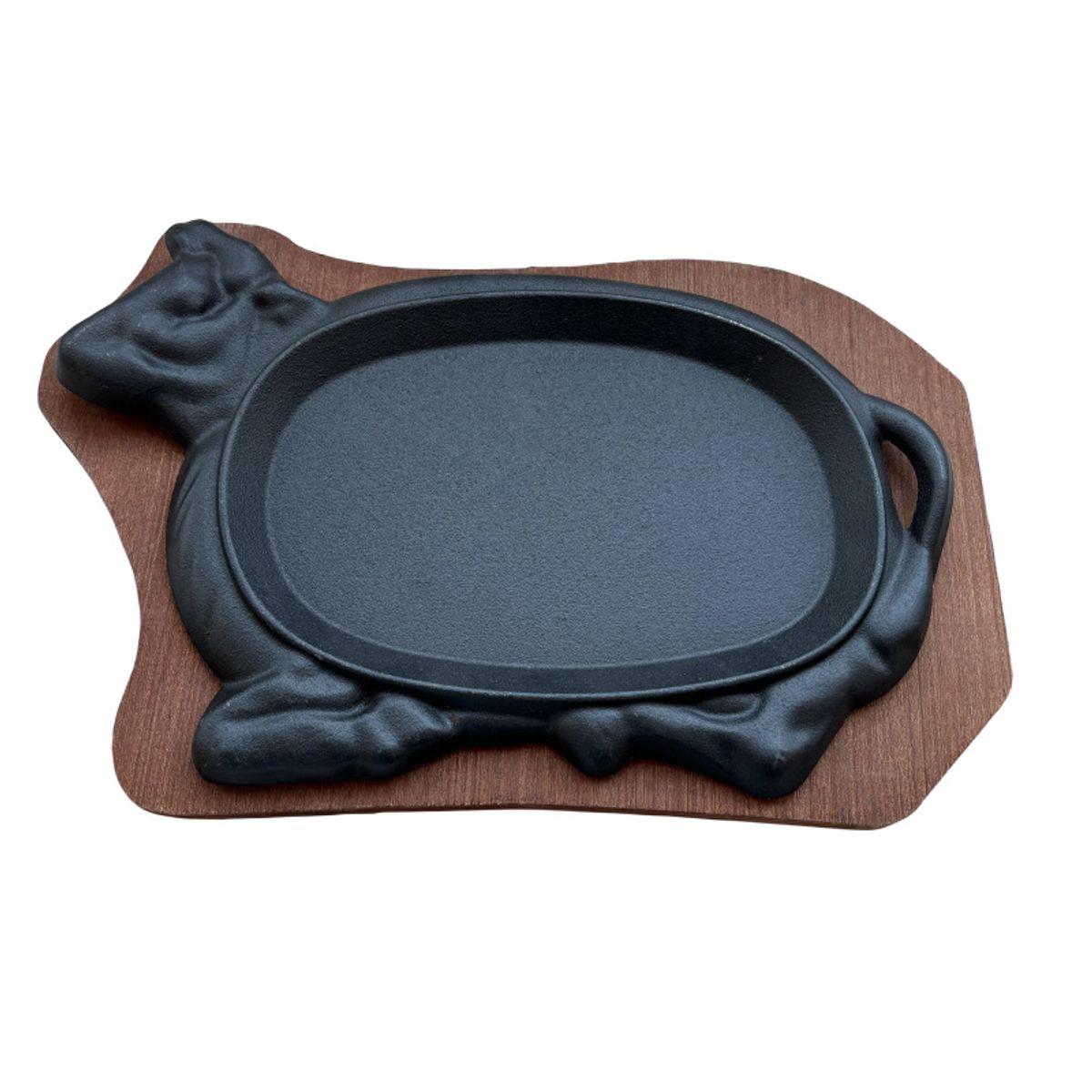 KUANGYE - Plancha Plato De Fierro Con Base De Madera 21cm