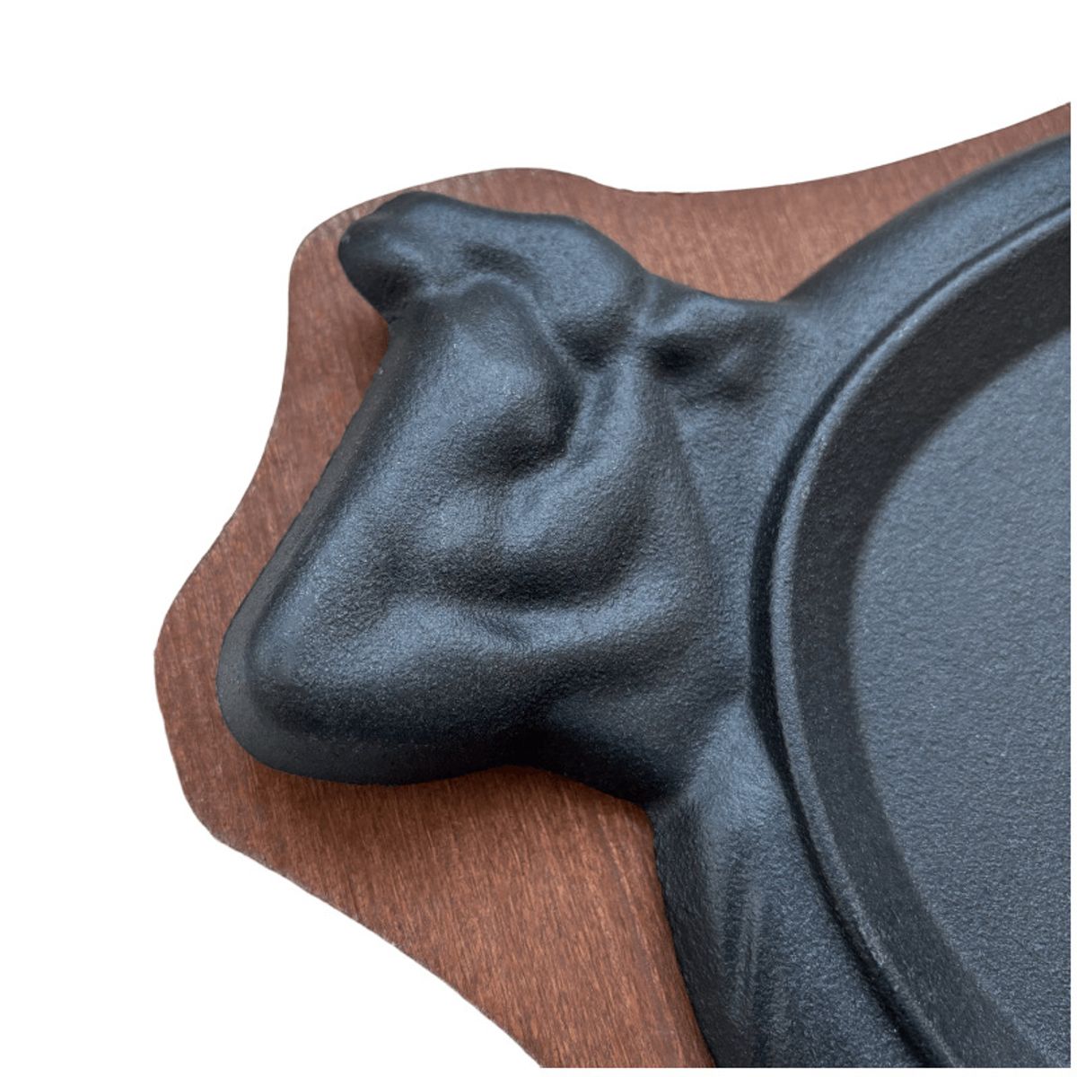 KUANGYE - Plancha Plato De Fierro Con Base De Madera 21cm