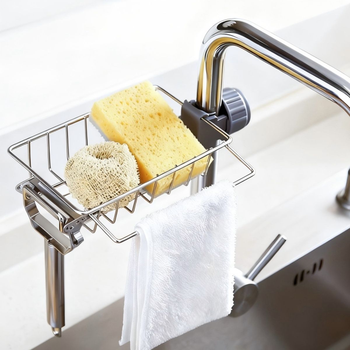 GENERICO - Rejilla Escurridor Esponja Soporte Grifo Organizador Rack