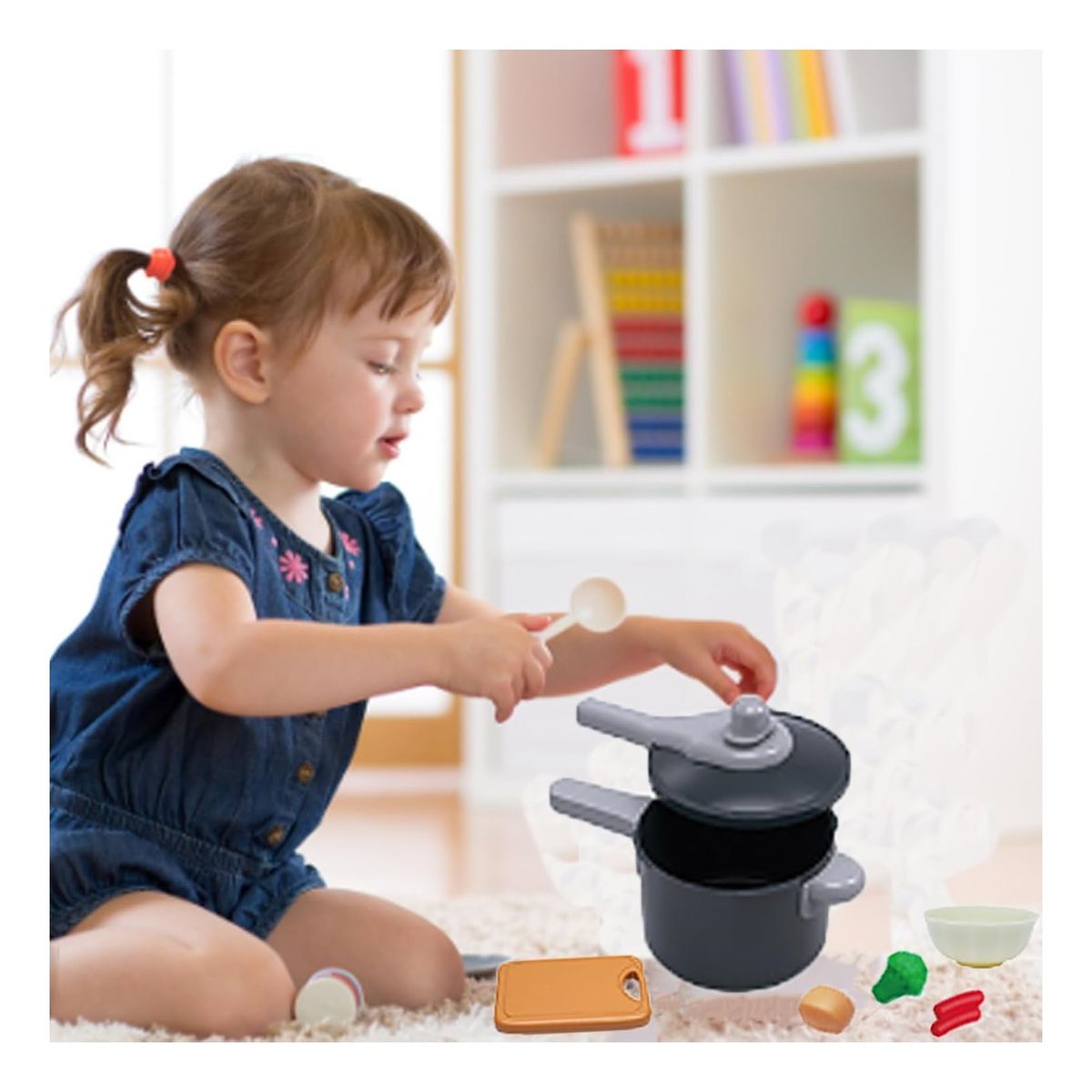 KINDA NICE - 61 Piezas Juguetes De Cocina Utensilios Juego De Casa Niños