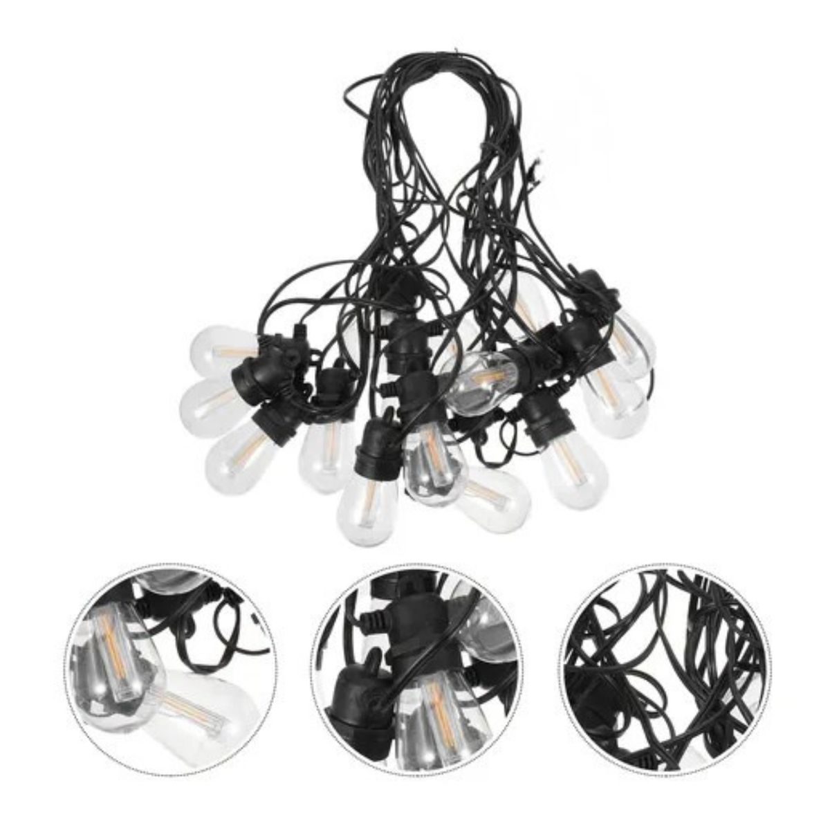 GENERICO - Guirnalda Solar Led Estilo Vintage (10m / 20 Luces)