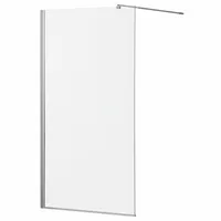 Mampara Fija de Baño 190×110 cm Vidrio Templado Transparente 8 mm