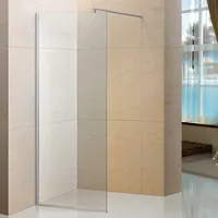 Mampara Fija de Baño 190×90 cm Vidrio Templado Transparente 8 mm