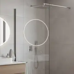 JOYTEK - Mampara Fija de Baño 190×110 cm Vidrio Templado Transparente 8 mm