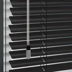 BERTEX - Persiana de aluminio Negra 155cm ancho x140cm alto Láminas 25mm