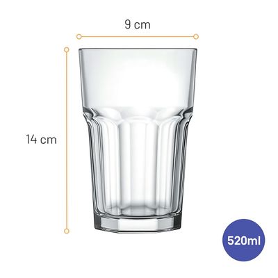 Imagen 2 del producto 6 Vasos De Vidrio Altos Para Coctel 520ml Bristol -