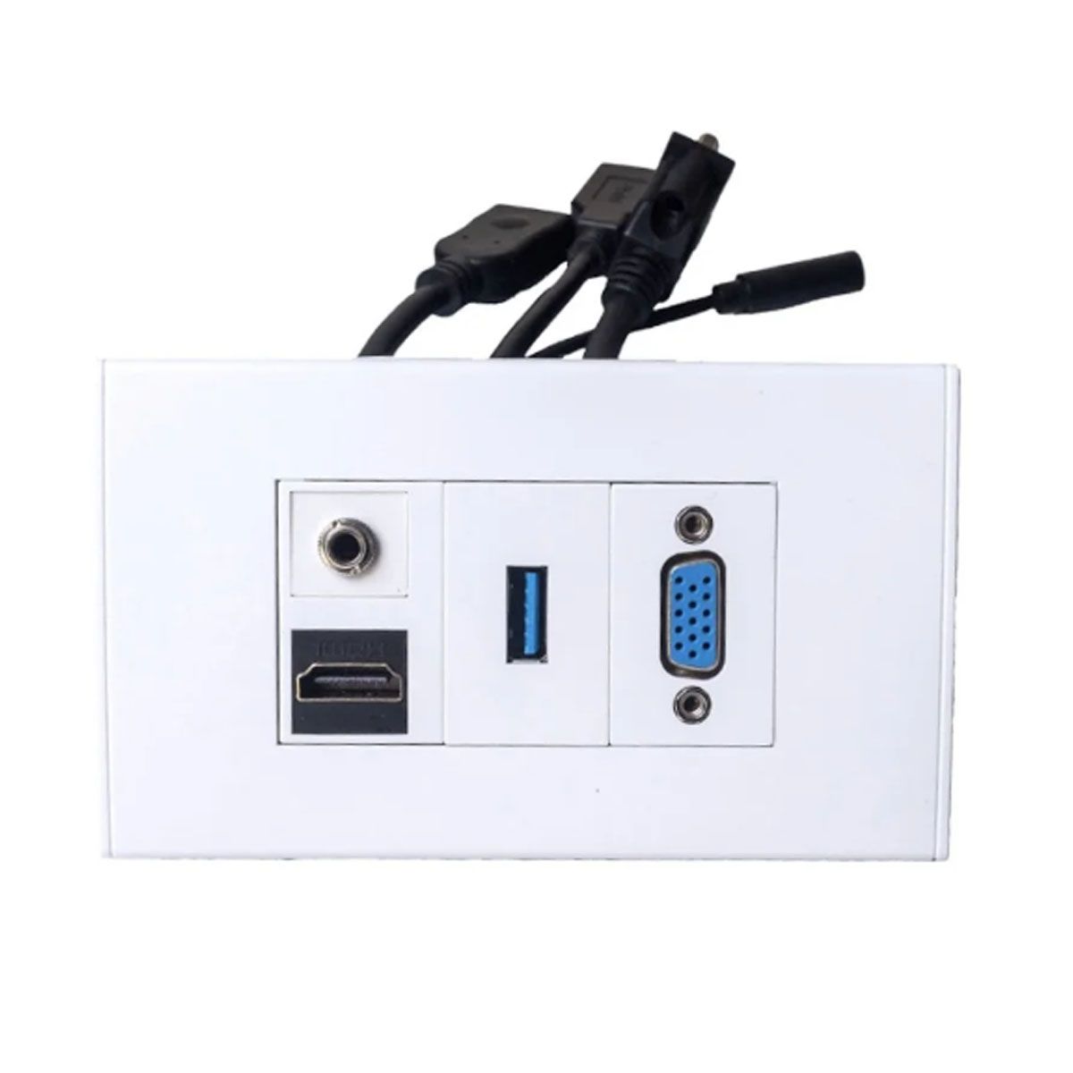 ATLANTICSWIRE - PLACA A MURO HDMI 2.0 4K, USB 3.0, VGA, AUDIO 3.5MM. 15CMS