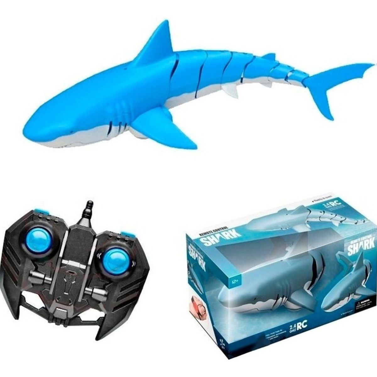 HOMEBRANDT - Tiburon A Control Remoto Helices Para Uso En El Agua 38cm