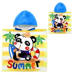 OKAERI - TOALLA DE BAÑO / PLAYA CON CAPUCHA NIÑAS Y NIÑOS - Amarillo