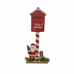 WAKESHOME - Letrero Buzon De Santa Decorativo Adorno De Navidad 33x14cm