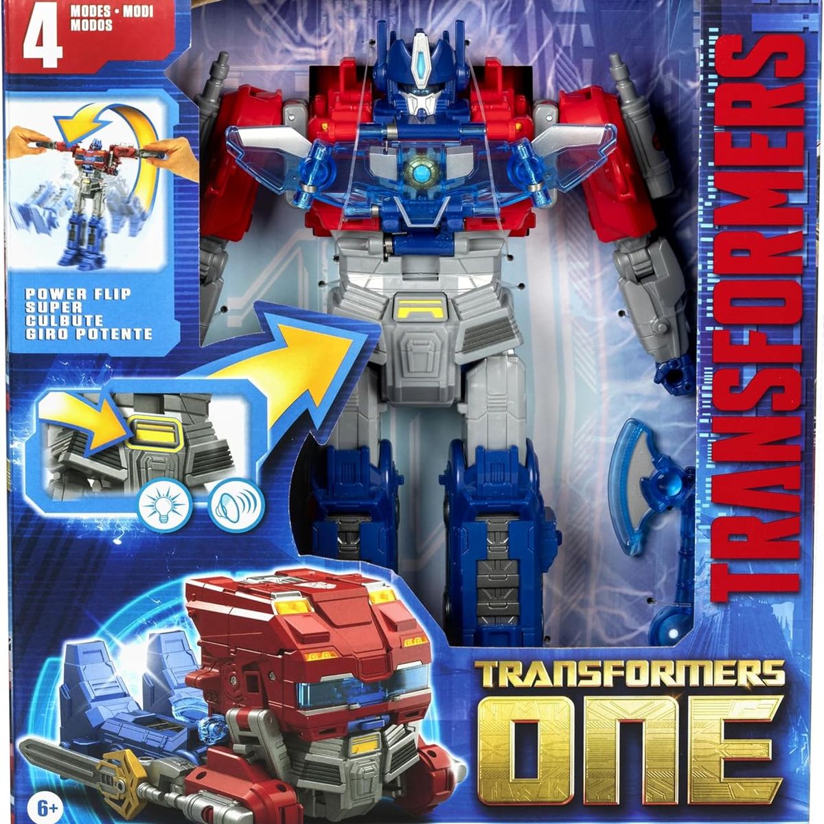 TRANSFORMERS - Figura de acción transformers one power flip optimus prime orion pax